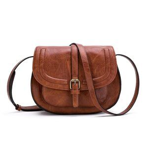 Boho Saddle Crossbody Bag Small Vegan Leather Women